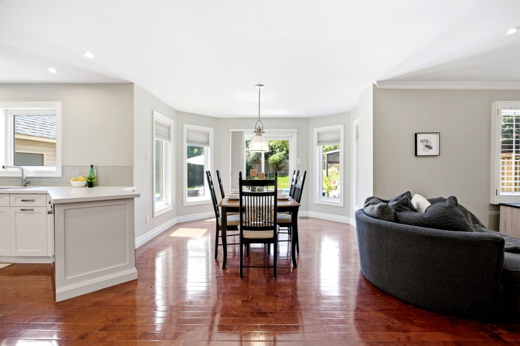 Sunlit dining area beside the kitchen at 75 Allayden Drive, Whitby