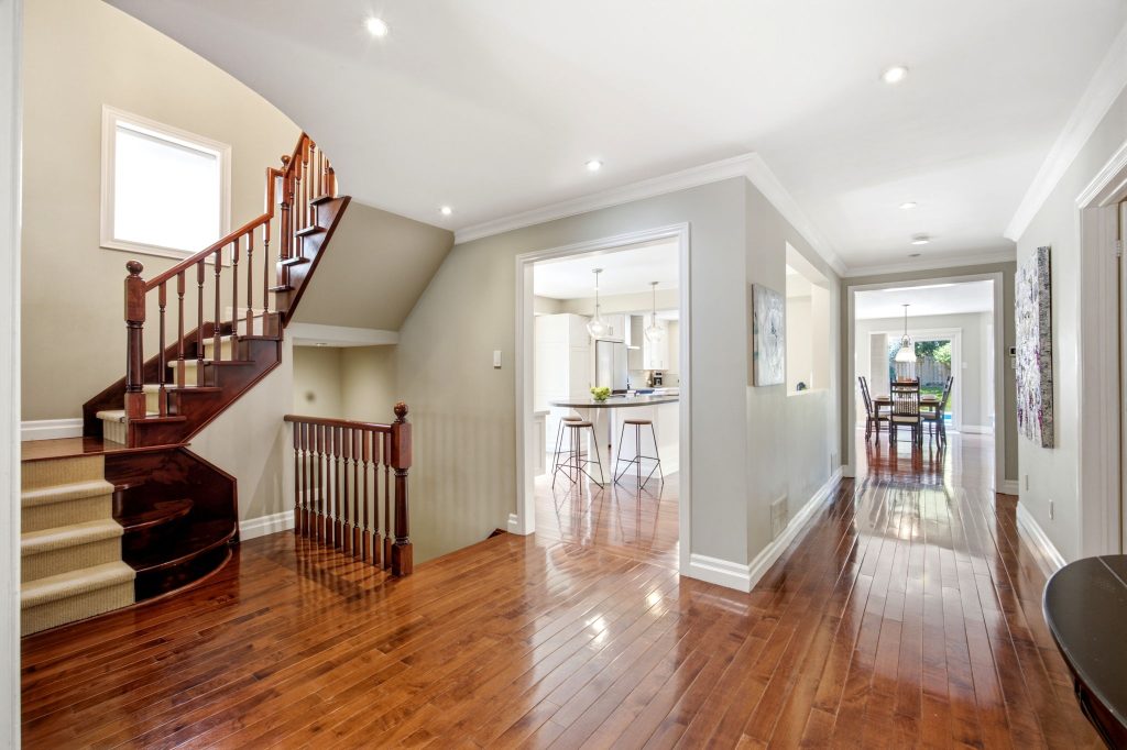Entrance hall and staircase at 75 Allayden Drive, Whitby